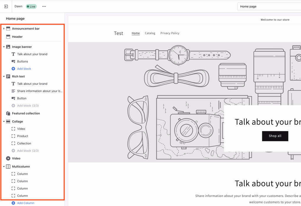 Shopify Theme Anpassung
