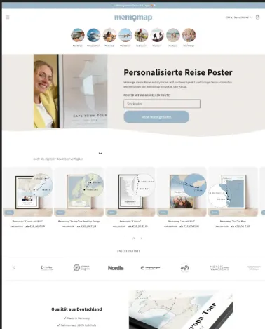 Shopify Shop Erstellung für Memomap